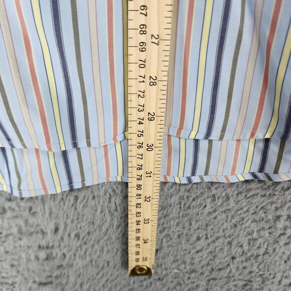 Lacoste Shirt Mens 44 Blue Striped Long Sleeve Button Up - Picture 6 of 10